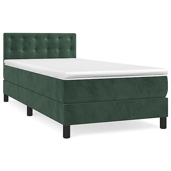vidaXL Boxspringbett mit Matratze Dunkelgrün 90x200 cm Samt1359031 günstig online kaufen