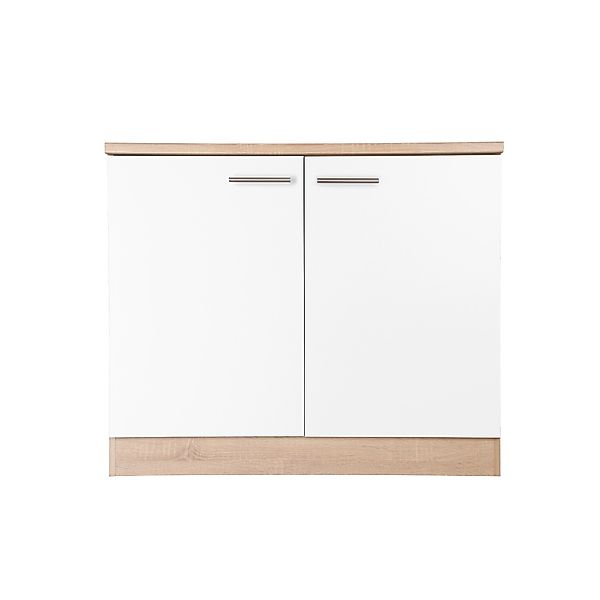 Respekta Küchen-Spülenunterschrank Merle 100 cm Weiß günstig online kaufen