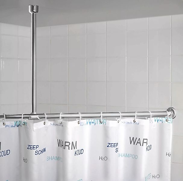 WENKO Duschvorhangstange, Fixmaß, mit Bohren, verschraubt, günstig online kaufen