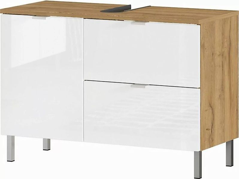 freiraum Waschbeckenunterschrank 415 (BxHxT: 80x56x34 cm) in hellbraun, wei günstig online kaufen