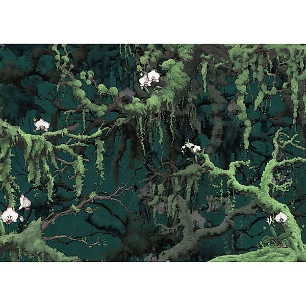 Komar Vliestapete Orch-Idee 350 cm x 250 cm Grün günstig online kaufen