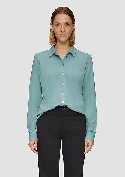s.Oliver Langarmbluse T-Shirt Jersey-Bluse mit Hemdkragen und Knopfleiste günstig online kaufen