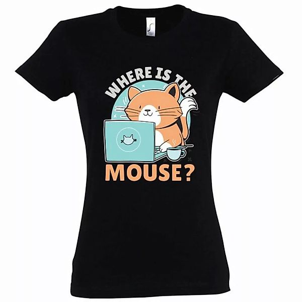 Youth Designz T-Shirt Where Is The Mouse? Damen Shirt mit lustigem Logo Auf günstig online kaufen