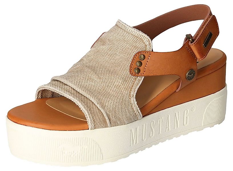Mustang Shoes Keilsandalette, Keilsandale, Plateausandale mit Klettverschlu günstig online kaufen