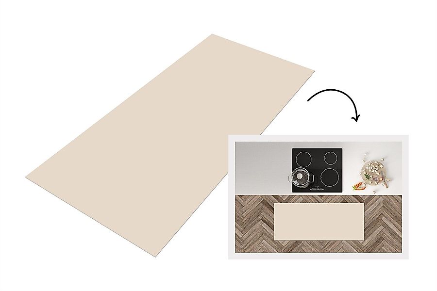 MuchoWow Küchenläufer Beige - Unifarben, Rechteckig, günstig online kaufen
