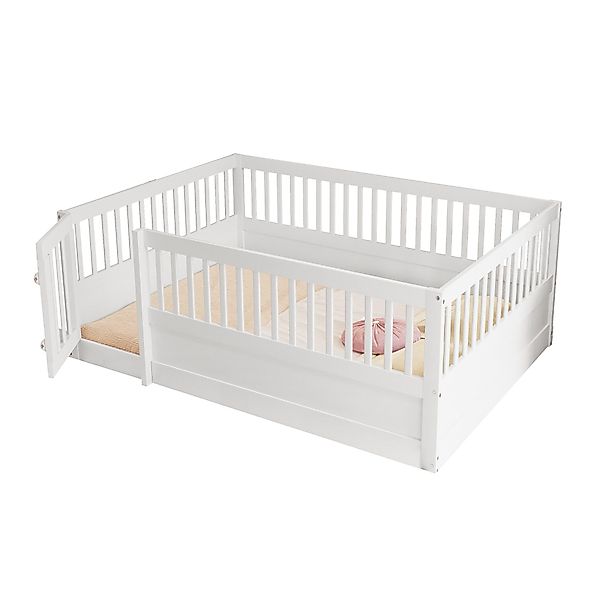 OKWISH Kinderbett Funktionsbett,Holzbettgestell mit Gitter und günstig online kaufen