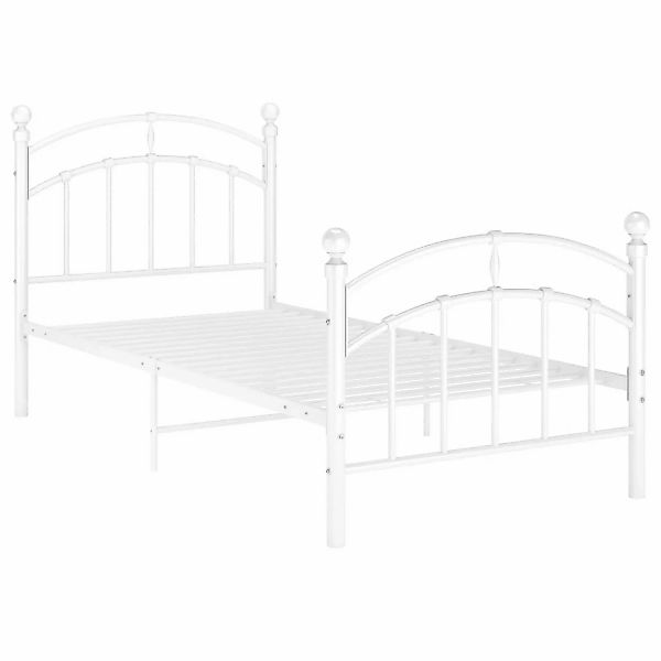 vidaXL Bett Bettgestell Weiß Metall 100x200 günstig online kaufen