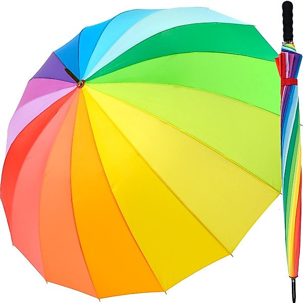 iX-brella Langregenschirm Leichter Regenbogen Fiberglas XXL-Schirm günstig online kaufen