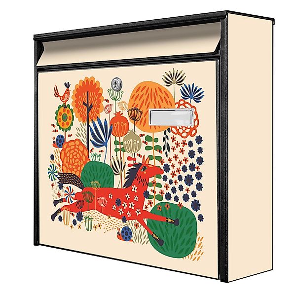 Banjado Briefkasten Schwarz 36.2x32.2x10cm Groß / Inkl. Montagematerial & 2 günstig online kaufen