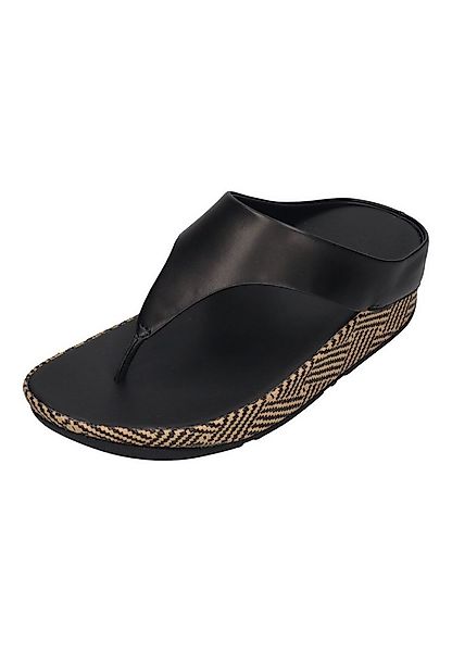 Fitflop LULU LUX GRAPHIC-WEAVE LEATHER TOE-POST SANDALS Zehentrenner Black günstig online kaufen