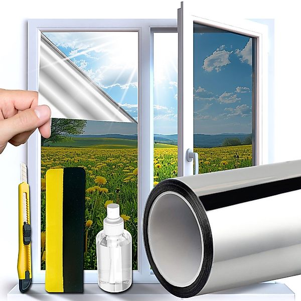 Midori Fensterfolie, glatt, Sonnenschutz-Fensterfolie UV-Schutz Spiegelfoli günstig online kaufen