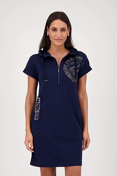 Monari Shirtkleid "Kleid Uni Emblem" Eingrifftaschen mit Folienglanzdruck u günstig online kaufen