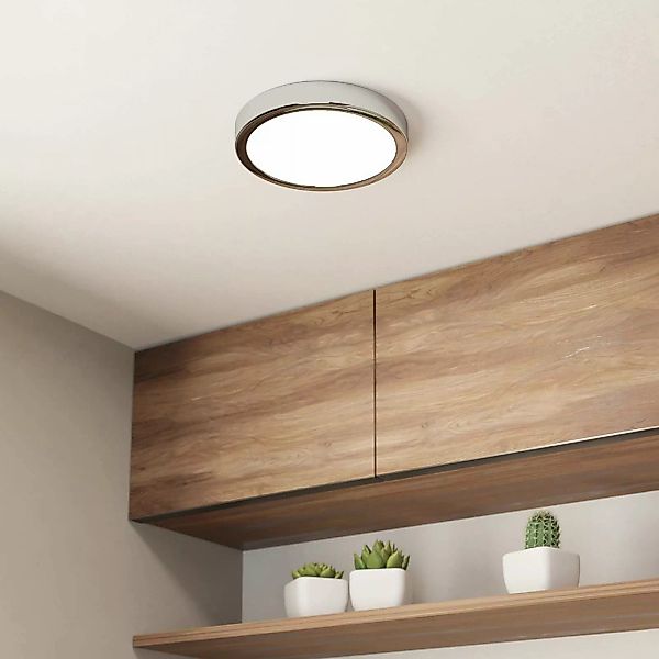LED-Deckenlampe Fueva 5 IP44 3000K chrom Ø21cm günstig online kaufen