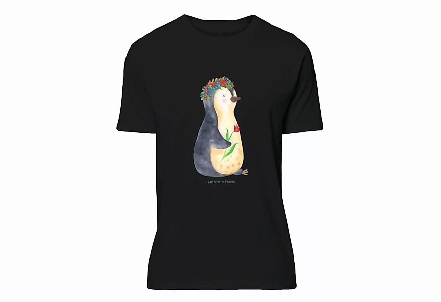 Mr. & Mrs. Panda T-Shirt Pinguin Blumenkranz - Schwarz - Geschenk, Selbstli günstig online kaufen