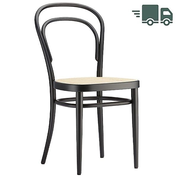 THONET 214 Bugholzstuhl Dark Melange | Rohrgeflecht-Sitz | Buche schwarz ge günstig online kaufen