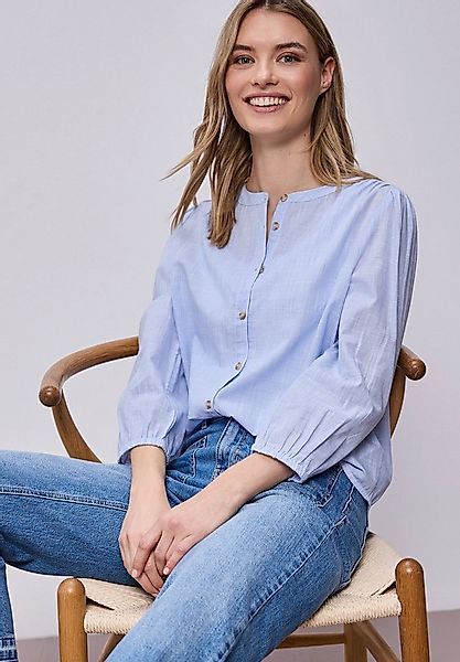 STREET ONE Kurzarmbluse 3/4-Arm Bluse in Chambray Qualität (1-tlg) günstig online kaufen