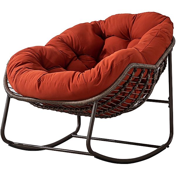 Yorbay Schaukelsessel Wohnzimmer, Rattanstuhl (mit Metallgestell günstig online kaufen