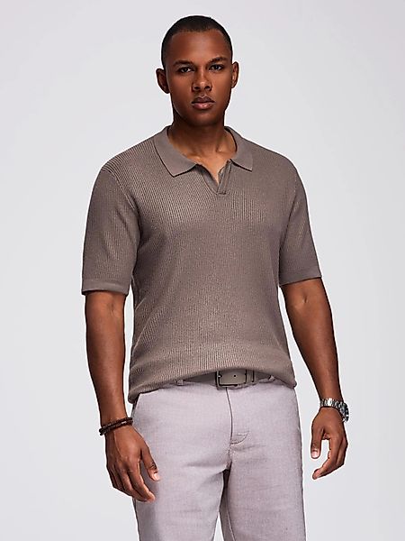 OMBRE Poloshirt Knopfloses Herren-Poloshirt mit offenem günstig online kaufen