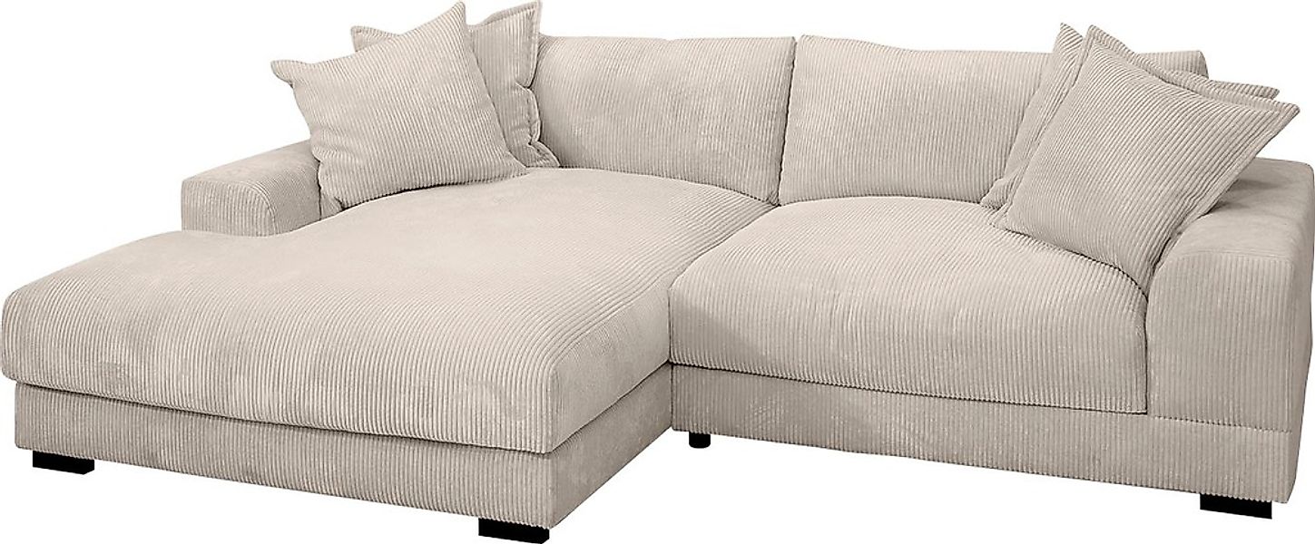 TRENDMANUFAKTUR Ecksofa »Zinal, aktuelles Design, mit 4 Zierkissen,«, mit e günstig online kaufen