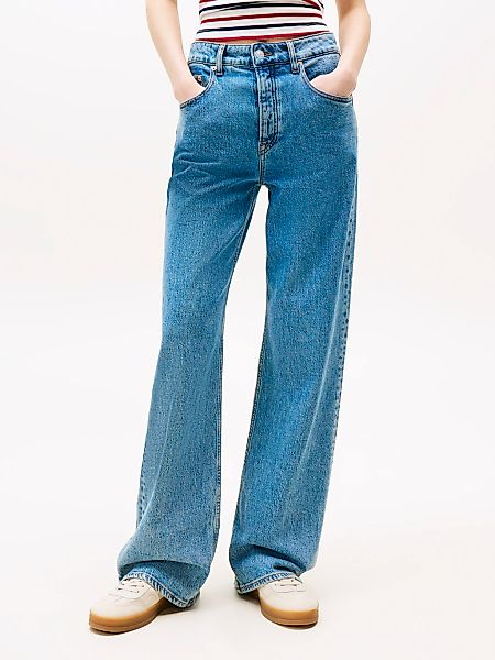Tommy Jeans Relax-fit-Jeans "Mia Mid Rise Relaxed Straight", in blauer Wasc günstig online kaufen
