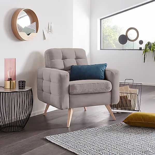 exxpo - sofa fashion Sessel »Nappa, Loungesessel, aktuelle Rückensteppung, günstig online kaufen