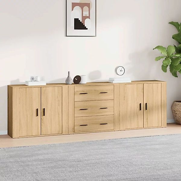 vidaXL Sideboard Sideboards 3 Stk. Sonoma-Eiche günstig online kaufen