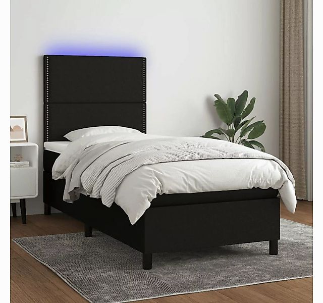 vidaXL Boxspringbett Bett Boxspringbett mit Matratze & Topper & LED (80 x 2 günstig online kaufen