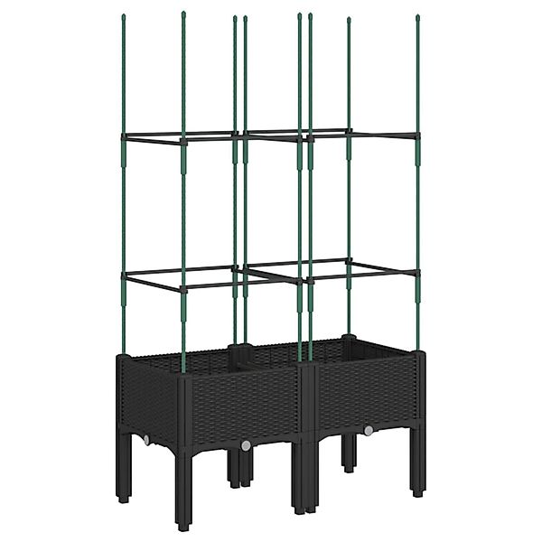 vidaXL Pflanzkübel mit Rankgitter Schwarz 80x40x142,5 cm PP 367953 günstig online kaufen