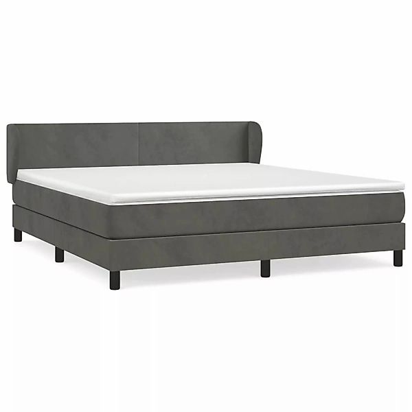 vidaXL Boxspringbett mit Matratze Dunkelgrau 160x200 cm Samt1397564 günstig online kaufen