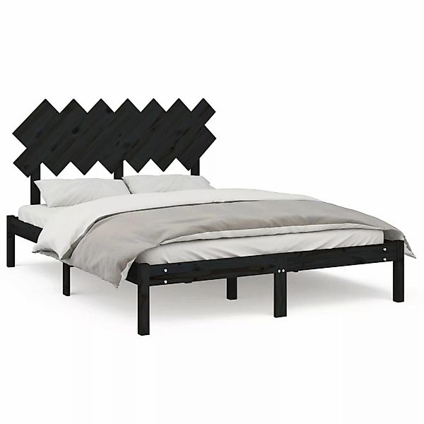 vidaXL Massivholzbett Schwarz 140x190 cm1179499 günstig online kaufen