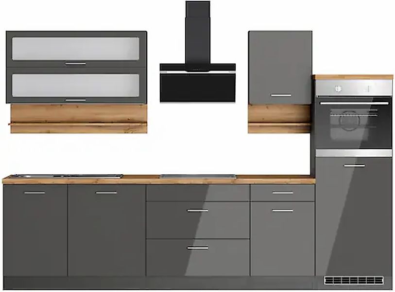 KOCHSTATION Küchenzeile »KS-Milan« 300 cm breit, robuste Metallauszüge, vie günstig online kaufen