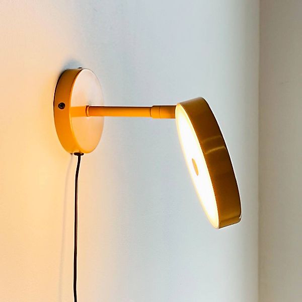 Dyberg Larsen LED-Wandlampe Starlight, gelb, Ø 14 cm dimmbar günstig online kaufen