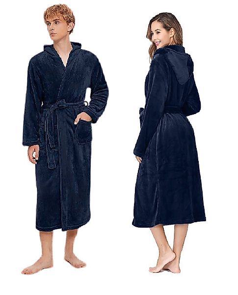 Rungassi Unisex-Bademantel Fleece Unisex Bademantel Morgenmantel günstig online kaufen