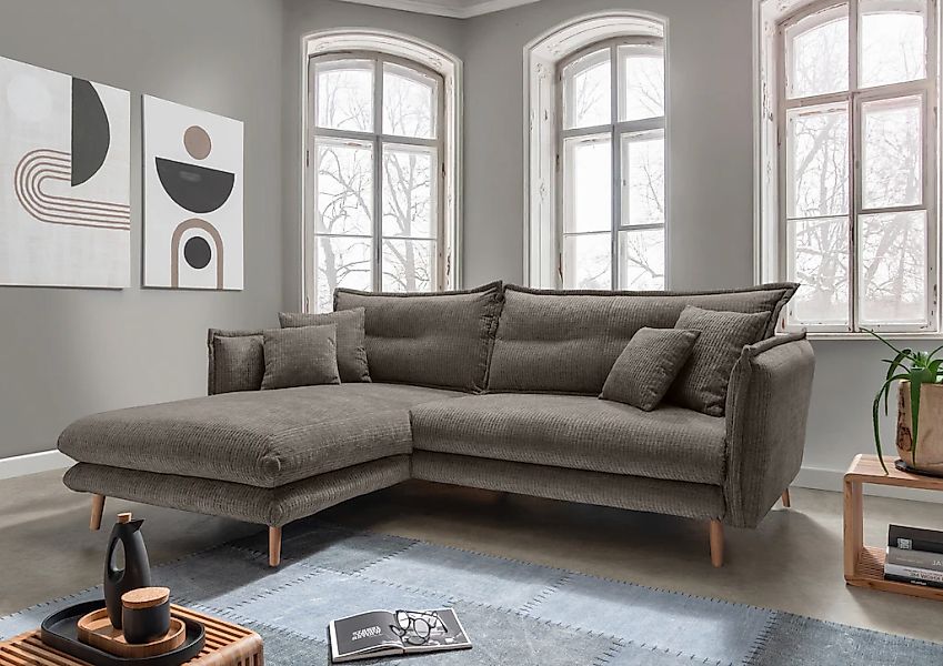 INOSIGN Ecksofa "Lazio modern und bequem, schmale Armlehnen, tolle Detailve günstig online kaufen