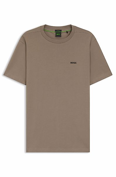 BOSS GREEN Rundhalsshirt "Tee" mit gummiertem Kontrast-Logo günstig online kaufen