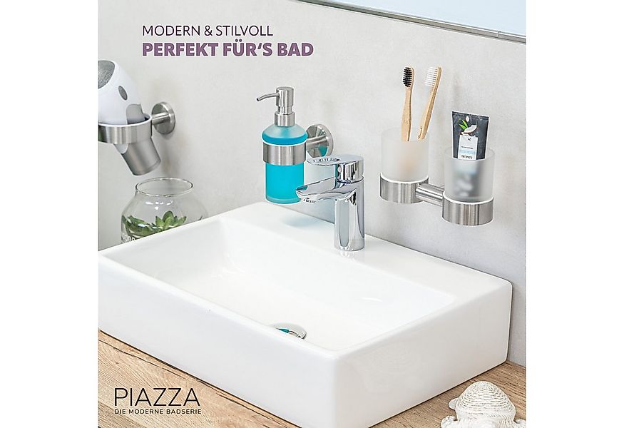 bremermann Zahnputzbecher Bad-Serie PIAZZA - Doppelbecherhalter aus Edelsta günstig online kaufen