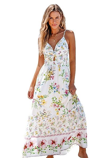 Cupshe Maxikleid Ärmelloses Oberteil mit floralem Print Gedrehtem V-Ausschn günstig online kaufen