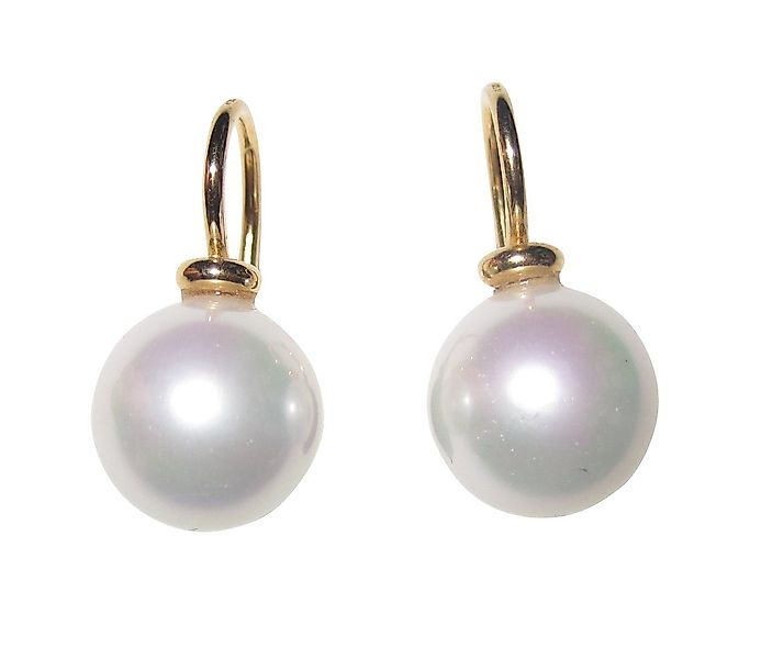 Mugello Perlenohrringe Diana klein weiß gold-platt. Muschelkern zeitloser K günstig online kaufen