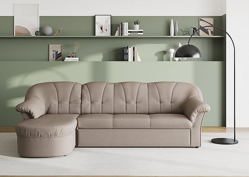 DOMO collection Ecksofa "Pegnitz, elegante Rückensteppung, kompakte Stellma günstig online kaufen