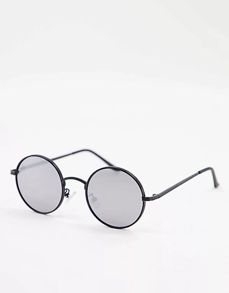Jeepers Peepers – Runde Herrensonnenbrille in Schwarz günstig online kaufen
