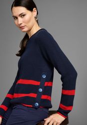 HECHTER PARIS Rundhalspullover mit stylischer Knopfleiste günstig online kaufen