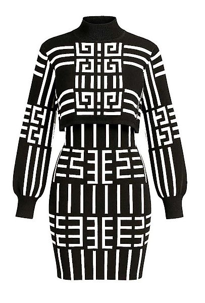 Mississhop Strickkleid Strickkleid mit geometrischem Muster – Set mit Kleid günstig online kaufen
