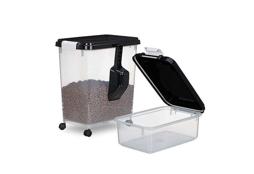 relaxdays Futterbehälter Hundefutter Aufbewahrungsbox 2er Set, Kunststoff günstig online kaufen