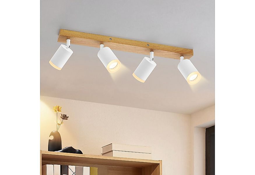 Nettlife Deckenstrahler Schwarz/Weiß GU10 Holz Vintage Deckenspots Küchenla günstig online kaufen