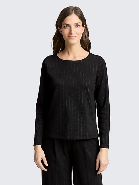 TOM TAILOR Langarmshirt T-Shirt Langarmshirt mit Glitzer-Effekt günstig online kaufen