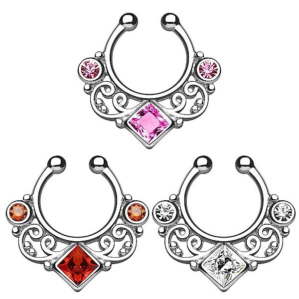Taffstyle Nasenpiercing Piercing Tribal mit Zirkonia günstig online kaufen