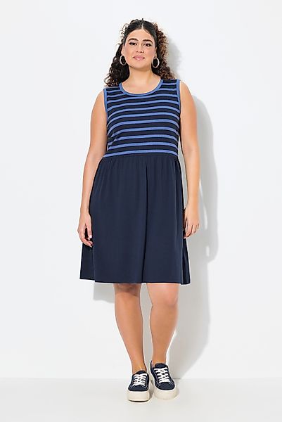 Ulla Popken Jerseykleid Kleid Rippjersey A-Linie günstig online kaufen