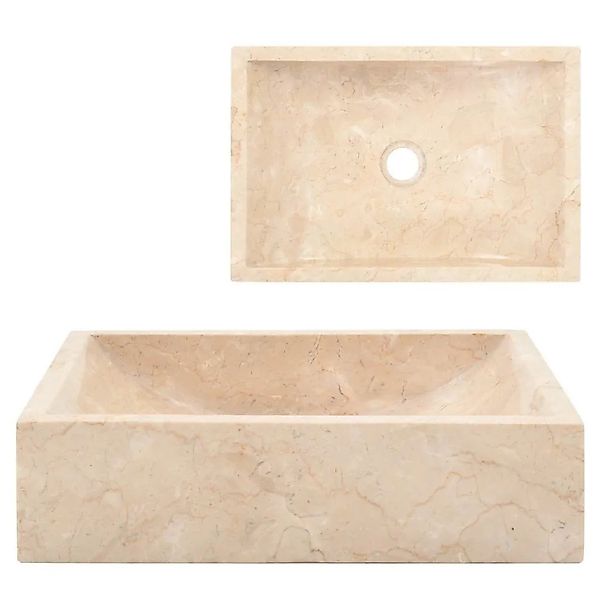 vidaXL Waschbecken 45x30x12 cm Marmor Hochglanz-Creme 142773 günstig online kaufen
