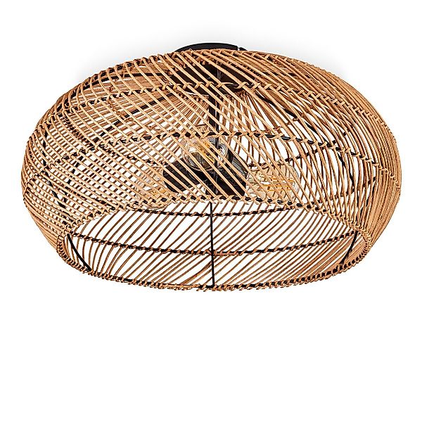 hofstein Deckenleuchte moderne Deckenlampe aus Metall/Rattan günstig online kaufen
