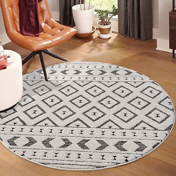 Carpet City Teppich "LOUNGE 9999" rund 15 mm Höhe Kurzflor-Teppich Modern, günstig online kaufen